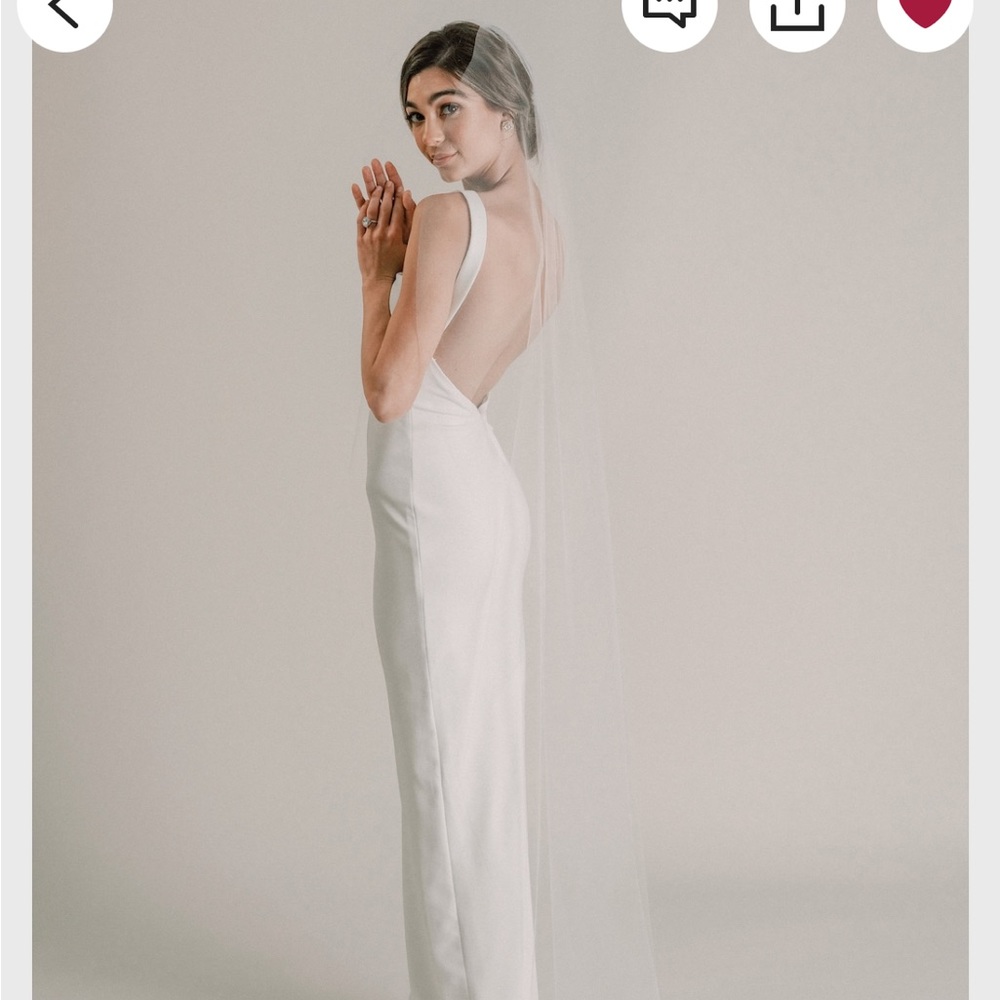 Ivory raw edge cathedral length veil with gold comb